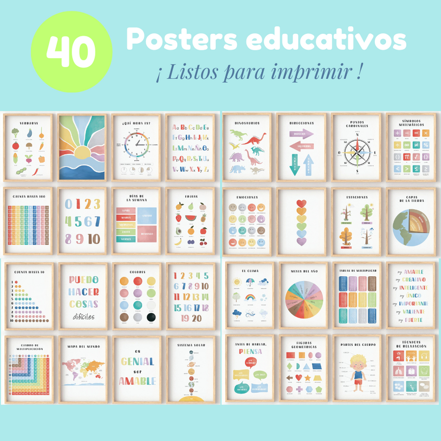 40 Posters educativos - JPG Alta definición